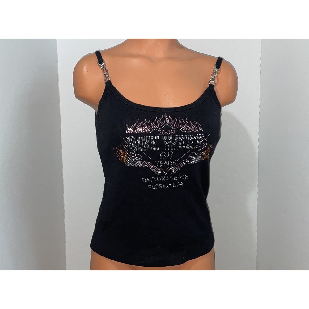 Vintage Collectors Daytona Beach•2009•Bike Week•embellished Tank tee shirt Top M